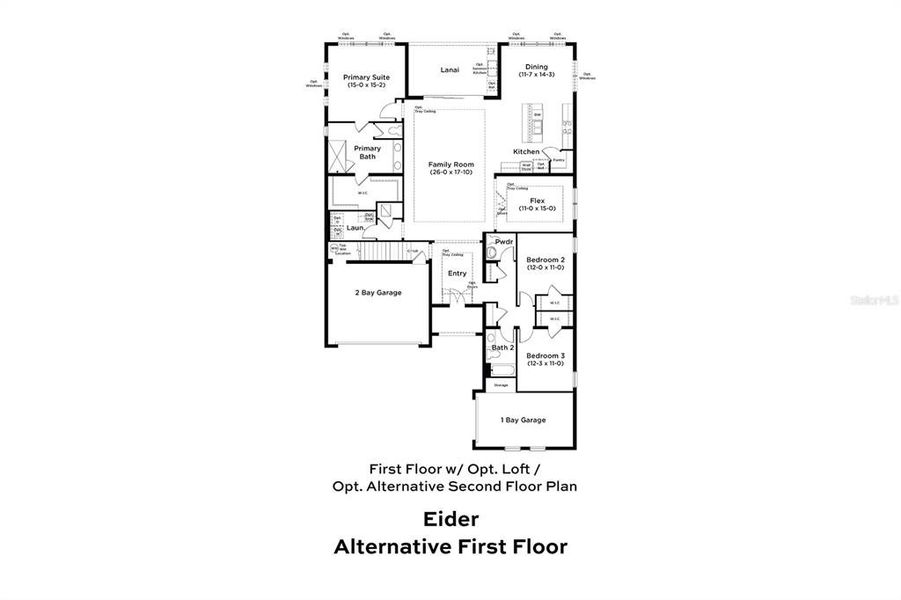 2D floor plan layout of this home in Serengeti, Spring Hill, FL (Image 6).