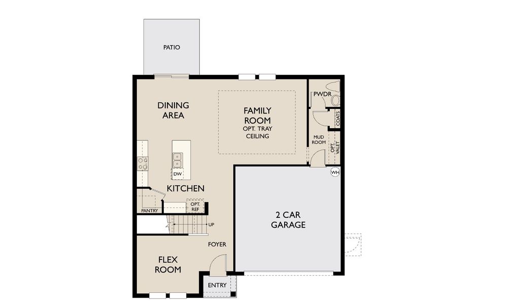 2D floor plan layout for the Tortuga by Ashton Woods in Berry Bay, Wimauma, FL (Image 3).