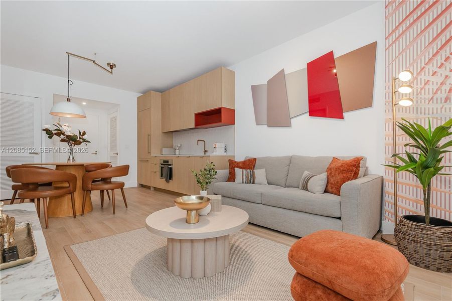 Furnished interior view inside a new home in , Miami (Image 11).