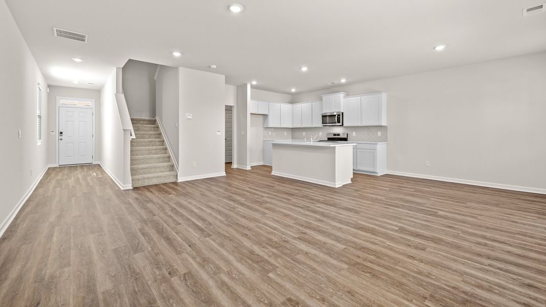 Representative unfurnished interior of a home built from the Saratoga by D.R. Horton in Oakchase at Hampton, Hampton (Image 12). Representative unfurnished interior of a home built from the Saratoga by D.R. Horton in Oakchase at Hampton, Hampton (Image 12).