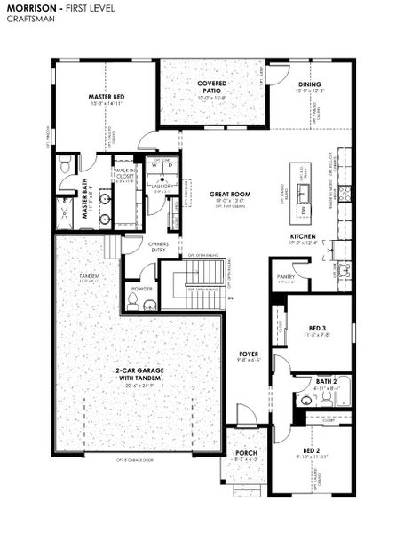 2D floor plan layout for the Morrison by Hartford Homes in Trailside, Timnath, CO (Image 5). 2D floor plan layout for the Morrison by Hartford Homes in Trailside, Timnath, CO (Image 5).