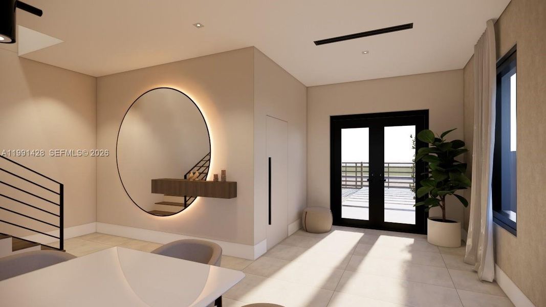 Furnished interior view inside a new home in , Miami (Image 14). Furnished interior view inside a new home in , Miami (Image 14).