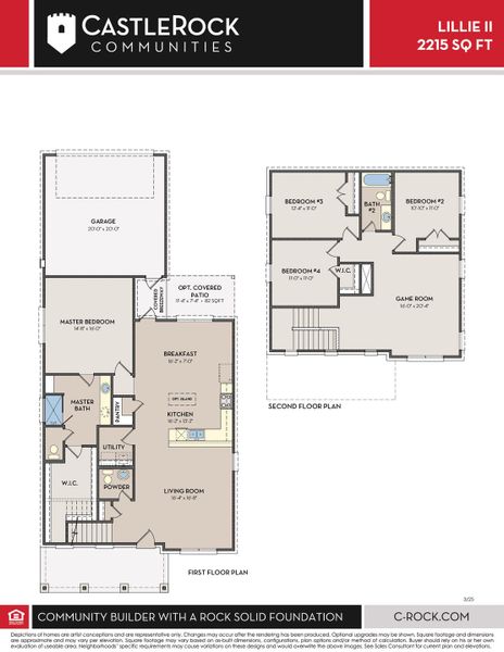 2D floor plan layout of this home in Sanctuary, Salado, TX (Image 2).