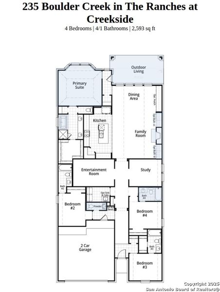 2D floor plan layout of this home in The Ranches at Creekside, Boerne, TX (Image 4). 2D floor plan layout of this home in The Ranches at Creekside, Boerne, TX (Image 4).