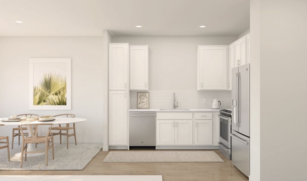 Kitchen with spacious cabinets and stainless appliances