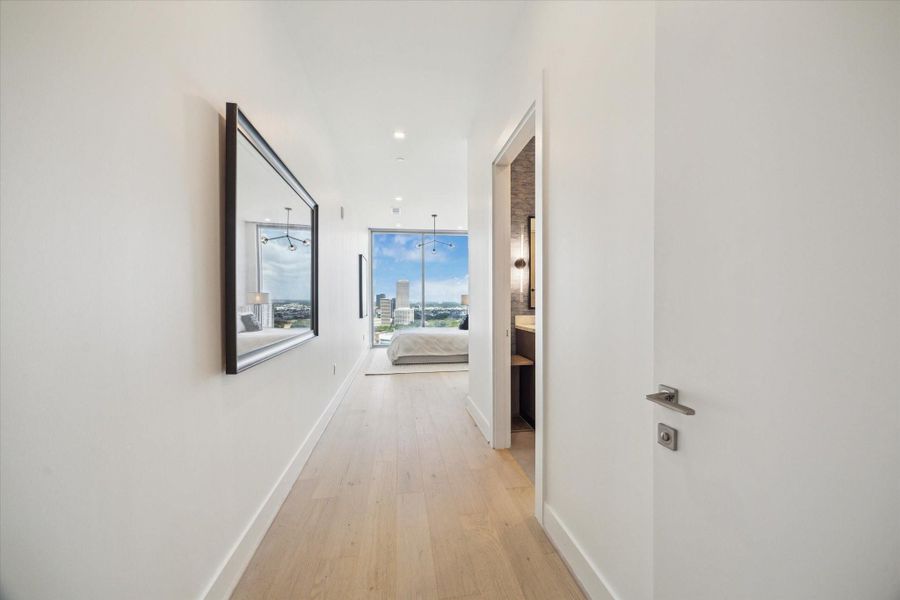 This is the entrance to one of two secondary bedrooms.