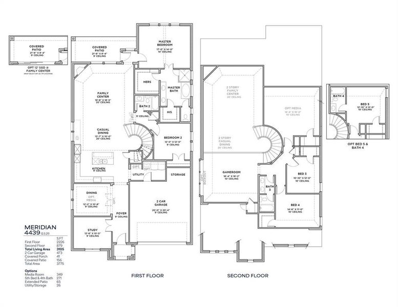 2D floor plan layout of this home in Brookhollow West, Prosper, TX (Image 5).