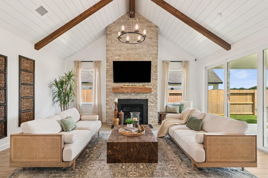 Cozy great room with fireplace (*Photo not of actual home and used for illustration purposes only.) Cozy great room with fireplace (*Photo not of actual home and used for illustration purposes only.)