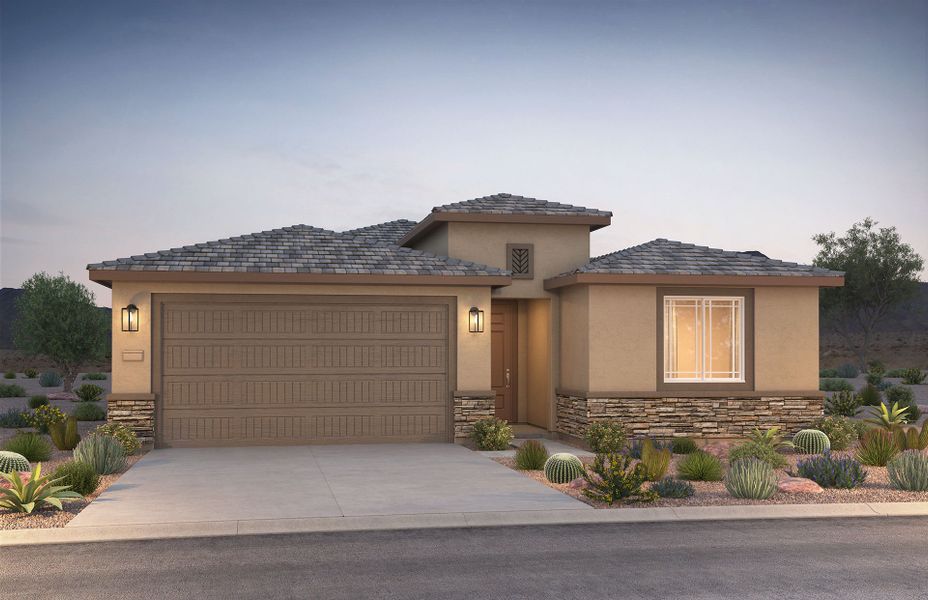 Representative exterior photo of a completed home built from the Rimini by Pulte Homes in Artisan at Asante, Surprise, AZ (Image 4).