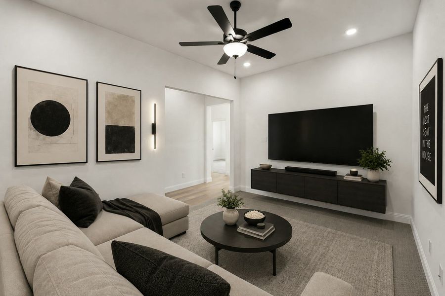 Representative furnished interior of a home built from the Houston by Kindred Homes in Westside Preserve, Midlothian (Image 8).
