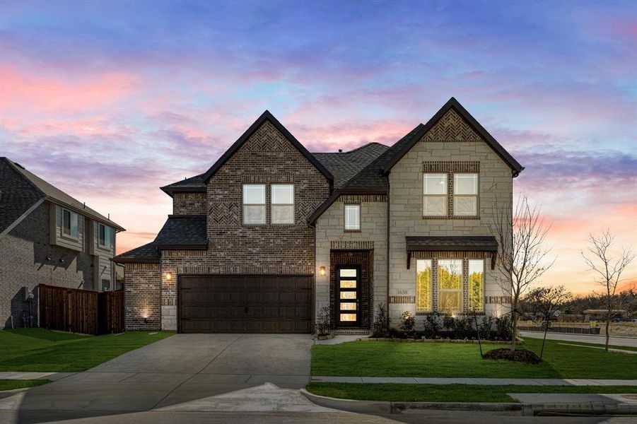 Front exterior of a new home in Addison Hills Classic 60s, Cedar Hill, TX, highlighting curb appeal (Image 2).