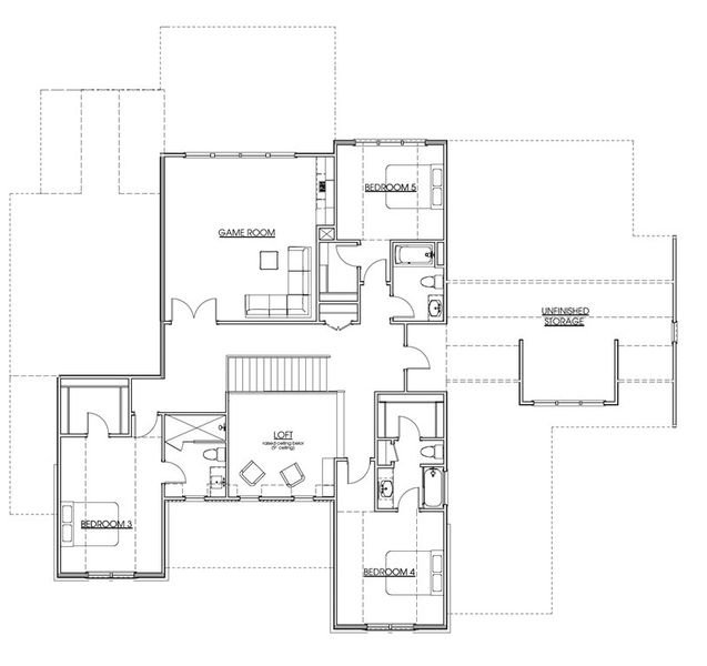 2D floor plan layout for the The Glenn by Ken Harvey Homes in Hidden Lake, Youngsville, NC (Image 6).