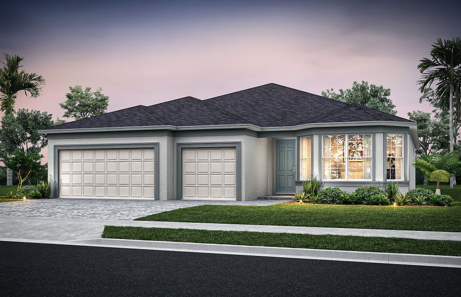 Representative exterior photo of a completed home built from the Ashby by DiVosta in Emerson Oaks, Vero Beach, FL (Image 17).