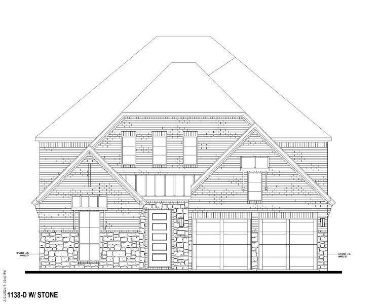 Plan 1138 Elevation D w/ Stone