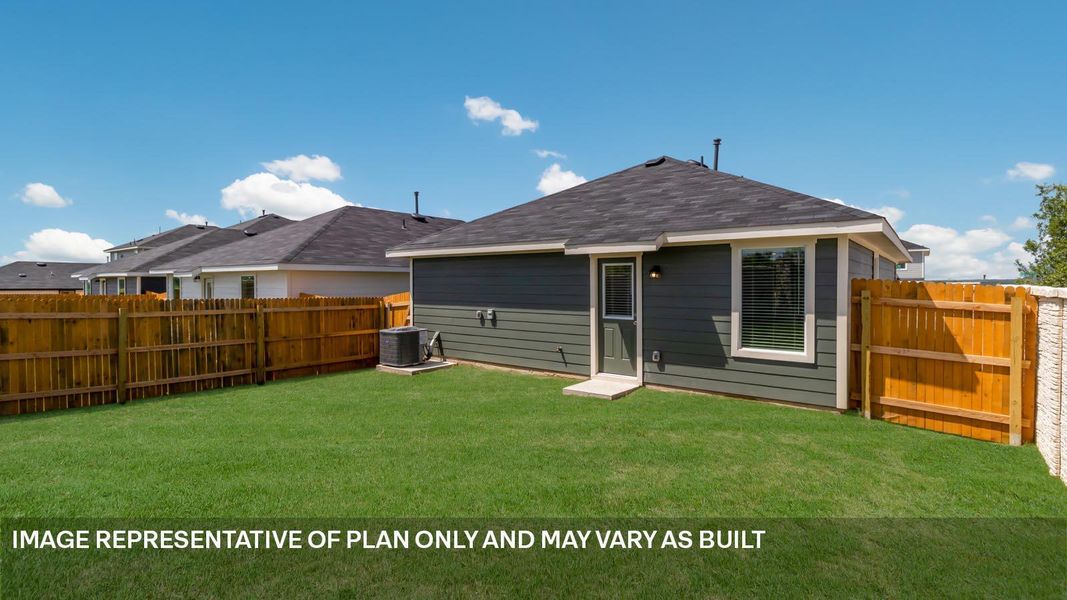 Exterior details and patio area of a home in Prairie Lakes, Buda (Image 3). Exterior details and patio area of a home in Prairie Lakes, Buda (Image 3).