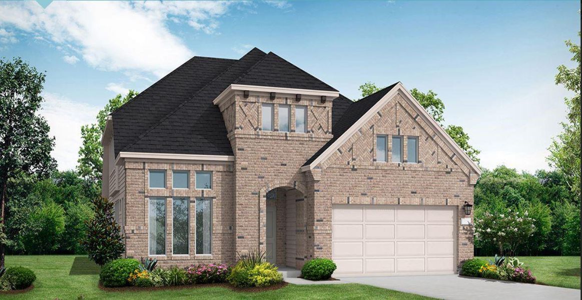 Front exterior of a new home in Wildtree, Montgomery, TX, highlighting curb appeal (Image 1). Front exterior of a new home in Wildtree, Montgomery, TX, highlighting curb appeal (Image 1).