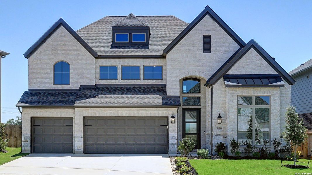 Front exterior of a new home in Kallison Ranch, San Antonio, TX, highlighting curb appeal (Image 2).