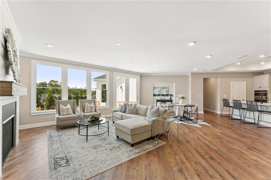 Furnished interior view inside a new home in The Courtyards of Franklin Goldmine, Cumming (Image 14).