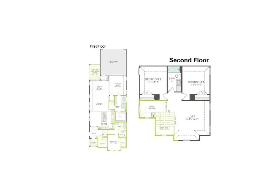 2D floor plan layout of this home in Painted Tree, McKinney, TX (Image 2). 2D floor plan layout of this home in Painted Tree, McKinney, TX (Image 2).