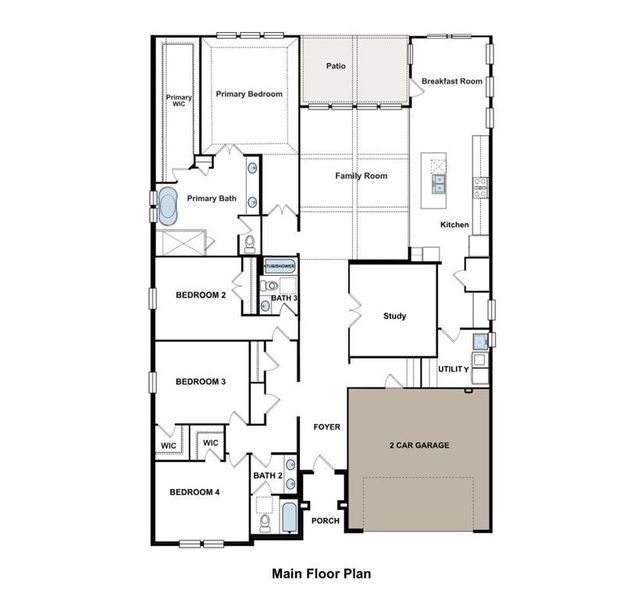 2D floor plan layout of this home in Polo Ridge, Mesquite, TX (Image 5). 2D floor plan layout of this home in Polo Ridge, Mesquite, TX (Image 5).