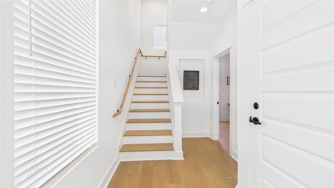 Stairs leading to the second floor