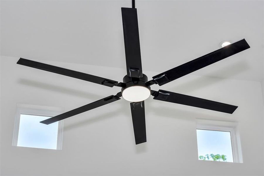 Detailed view of ceiling fan Detailed view of ceiling fan