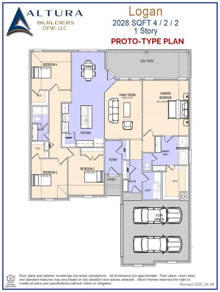 2D floor plan layout of this home in Summerwood, Red Oak, TX (Image 3).