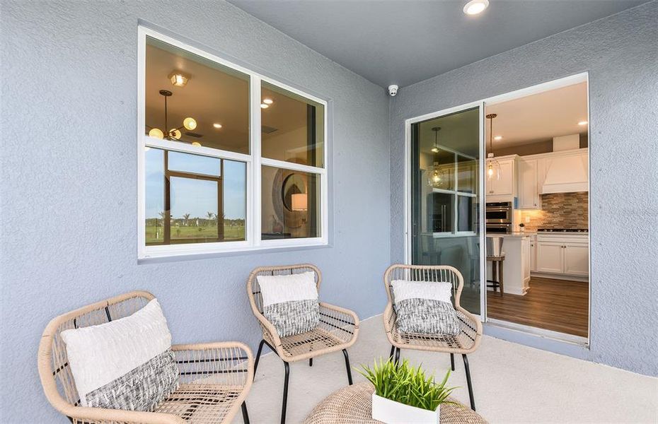 Exterior details and patio area of a home in Del Webb Minneola, Minneola (Image 3).