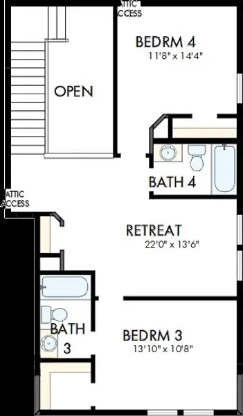 2D floor plan layout of this home in Creekshaw – Classic, Royse City, TX (Image 3). 2D floor plan layout of this home in Creekshaw – Classic, Royse City, TX (Image 3).