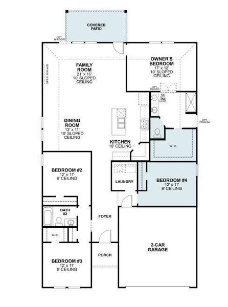 2D floor plan layout of this home in Kings Way, Denton, TX (Image 3). 2D floor plan layout of this home in Kings Way, Denton, TX (Image 3).
