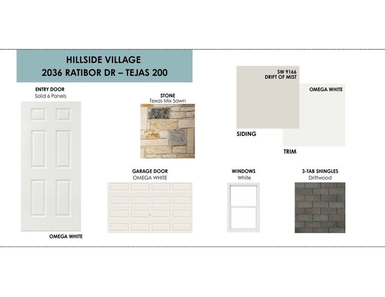 Sample of building materials used in homes in Hillside Village, Temple (Image 3).