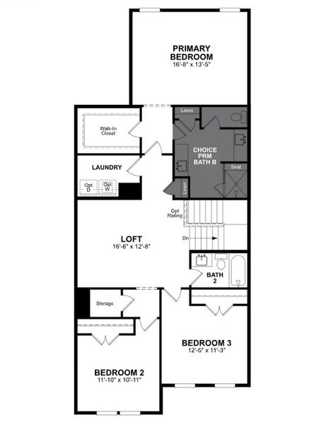 2D floor plan layout of this home in Friendship Village Townhomes, Apex, NC (Image 3).
