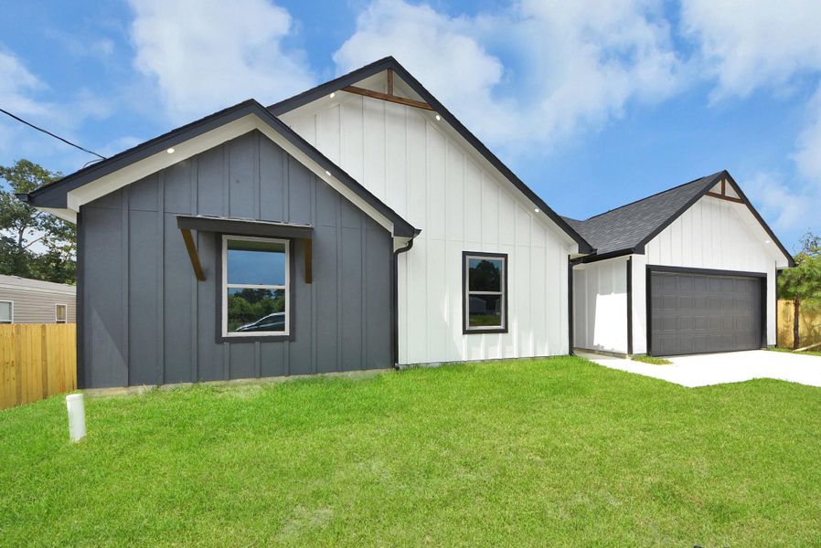 Front exterior of a new home in , Cleveland, TX, highlighting curb appeal (Image 1). Front exterior of a new home in , Cleveland, TX, highlighting curb appeal (Image 1).