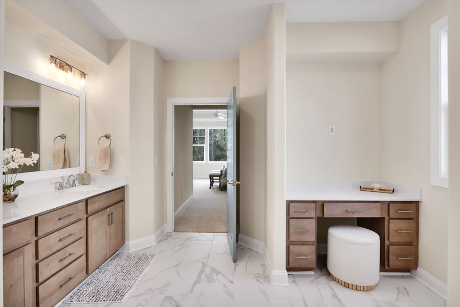 Representative furnished interior of a home built from the Bar Harbour I by Kent Homes in St. James, Southport (Image 121).