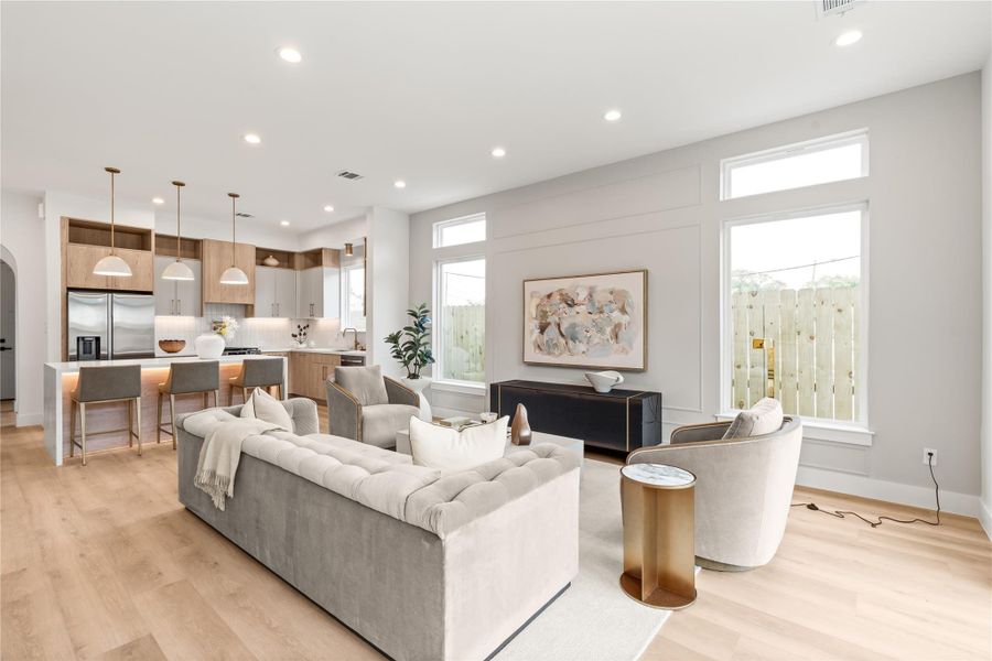 This is the room where memories get made — movie nights, morning coffee, quiet moments after a long day. It has that rare quality of feeling both open and cozy at once.