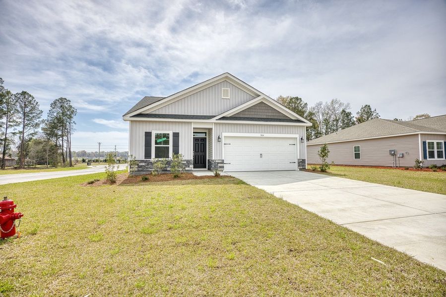 Representative exterior photo of a completed home built from the Darcy II by Great Southern Homes in Shady Grove, Conway, SC (Image 37).