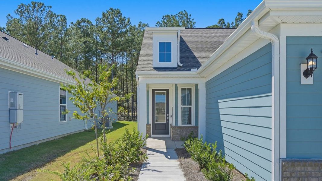 Exterior details and patio area of a home in Sun City Hilton Head, Bluffton (Image 26).