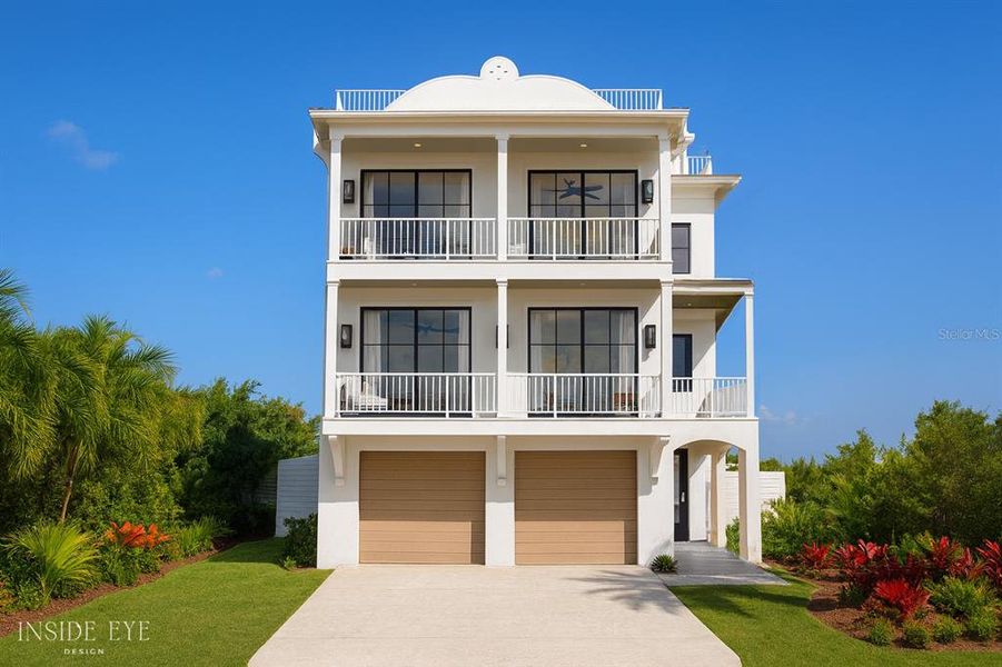 Front exterior of a new home in , Anna Maria, FL, highlighting curb appeal (Image 3). Front exterior of a new home in , Anna Maria, FL, highlighting curb appeal (Image 3).