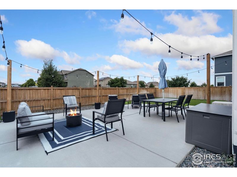 Oversized patio, lights included! Oversized patio, lights included!