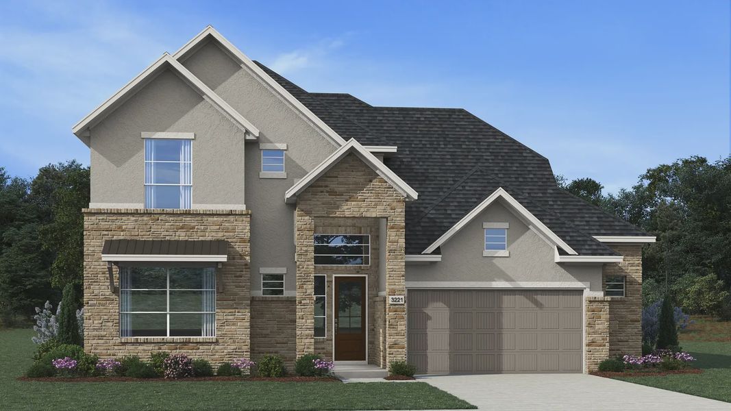 Representative exterior photo of a completed home built from the Rivers by Chesmar Homes in Westland Ranch, League City, TX (Image 33). Representative exterior photo of a completed home built from the Rivers by Chesmar Homes in Westland Ranch, League City, TX (Image 33).