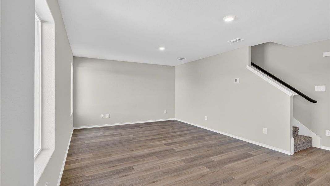 Representative unfurnished interior of a home built from the Davis by D.R. Horton in Hickory Grove, Krum (Image 8). Representative unfurnished interior of a home built from the Davis by D.R. Horton in Hickory Grove, Krum (Image 8).