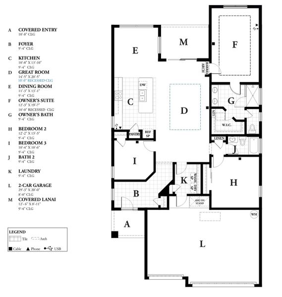 2D floor plan layout of this home in Matanzas Cove, Palm Coast, FL (Image 3).