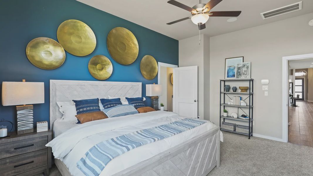 Representative furnished interior of a home built from the Oxford by Chesmar Homes in Bridgeland 45's, Cypress (Image 25).