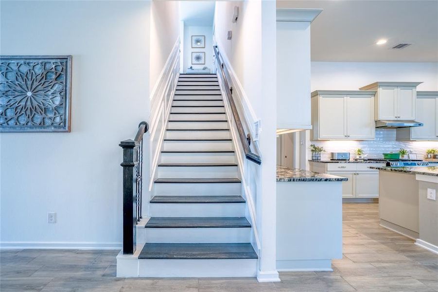 Hardwood floor staircase