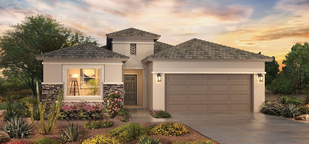 Representative exterior photo of a completed home built from the Bali II by Robson Resort Communities in Robson Ranch Arizona, Eloy, AZ (Image 14).