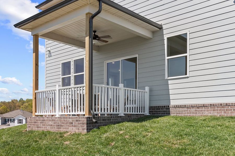 A house with a porch.