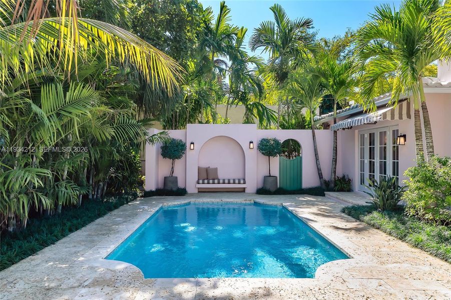 Exterior details and patio area of a home in , Coral Gables (Image 19). Exterior details and patio area of a home in , Coral Gables (Image 19).
