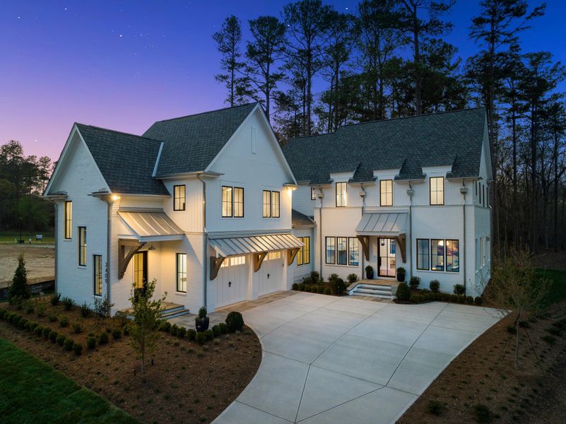 Representative exterior photo of a completed home built from the Eloise by Homes by Dickerson in The Founding at Blue Ridge, Raleigh, NC (Image 2). Representative exterior photo of a completed home built from the Eloise by Homes by Dickerson in The Founding at Blue Ridge, Raleigh, NC (Image 2).