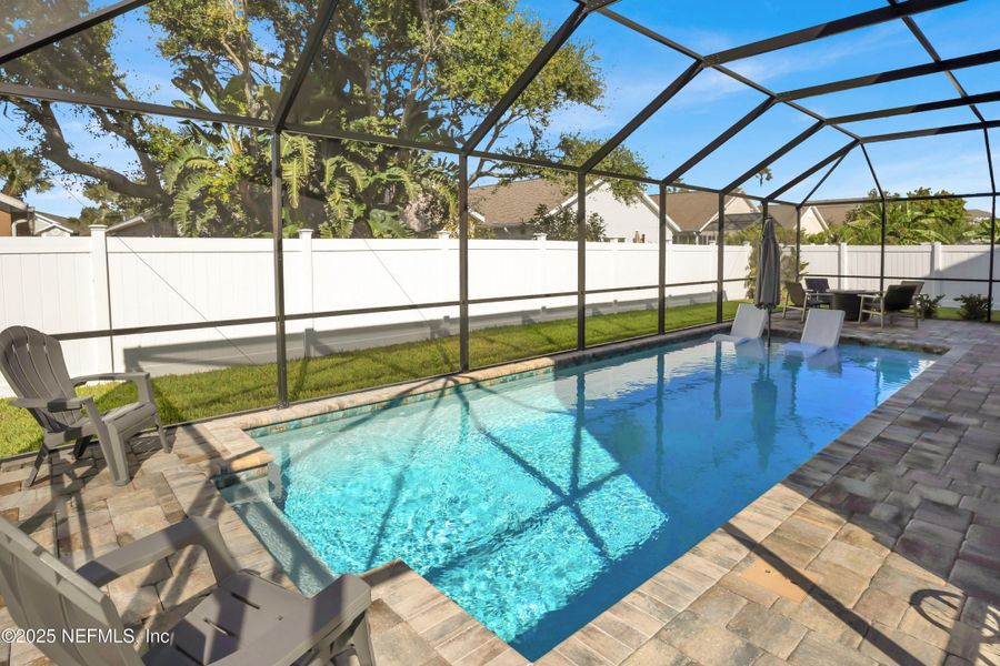 Exterior details and patio area of a home in Seaside Vista, St. Augustine (Image 3). Exterior details and patio area of a home in Seaside Vista, St. Augustine (Image 3).