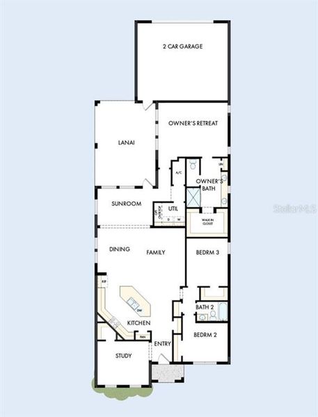 2D floor plan layout of this home in Vistera of Venice – Cottage Series, Nokomis, FL (Image 3). 2D floor plan layout of this home in Vistera of Venice – Cottage Series, Nokomis, FL (Image 3).